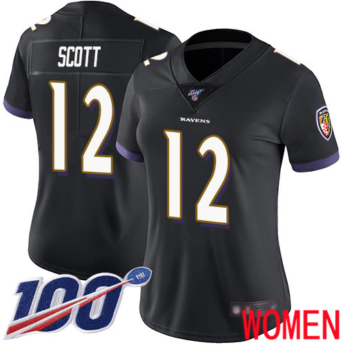Baltimore Ravens Limited Black Women Jaleel Scott Alternate Jersey NFL Football #12 100th Season Vapor Untouchable
